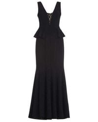 BCBGMAXAZRIA - Silvia Sleeveless Peplum Long Dress - Lyst