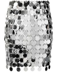 Rabanne - Mirror-effect Mini Skirt - Lyst