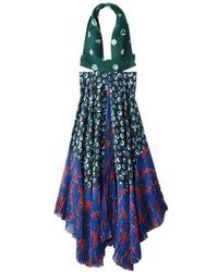 Stella McCartney - Caroline Asymmetric Printed Silk And Crepe Dress - Lyst