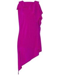 Acne Studios - Barrow Asymmetric Silk Crepe De Chine Dress - Lyst