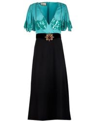 Gucci - Petal Sleeve Deep V-neck Gown M - Lyst
