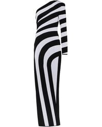 Balmain - Striped One-Shoulder Gown - Lyst