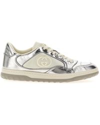 Gucci - Mac80 Metallic Silver Leather Sneakers - Lyst