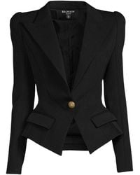 Balmain - Flap-pockets Single-breasted Blazer - Lyst