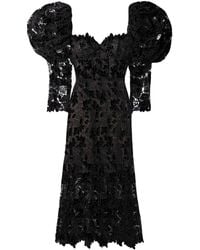 Oscar de la Renta - Guipure Lace Midi Dress - Lyst