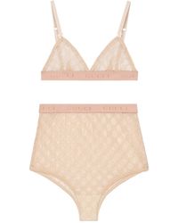 Gucci - High Waist GG Tulle Lingerie Set - Lyst