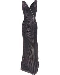 Cult Moda - Black Shimmer Pleated Maxi Prom Dress - Lyst