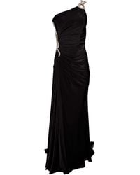 Cult Moda - One Shoulder Beaded Stretch Gown In Black - Lyst