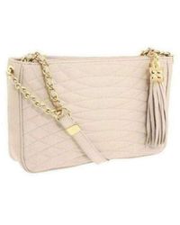 BCBGMAXAZRIA - Bridget Beige Quilted Faux Leather Shoulder Bag - Lyst
