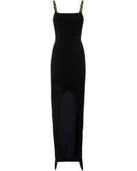 Balmain - Front Slit Chain Linked Maxi Dress - Lyst