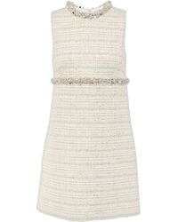Valentino - Crystal-trim Sequinned Tweed Mini Dress - Lyst