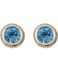 Effy - Sterling Silver And Blue Topaz Stud Earrings - Lyst