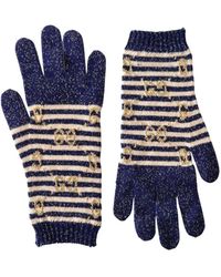 Gucci - GG Blue Ivory Wool Blend Gloves - Lyst