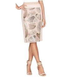 BCBGMAXAZRIA - Floral Sequinned Pencil Skirt - Lyst