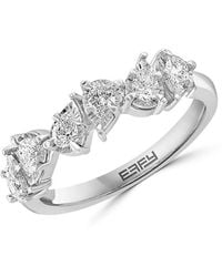 Effy - 14k White Gold Pavé Diamond Ring - Lyst