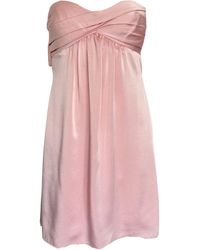 BCBGMAXAZRIA - Pink Bow Satin Mini Dress - Lyst