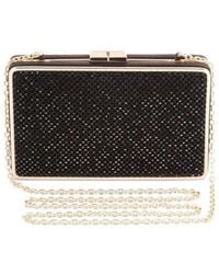 BCBGMAXAZRIA - Sonia Black Crystal Mesh Satin Frame Clutch - Lyst