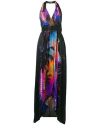 Balmain - Halter Neck Printed Silk Dress - Lyst