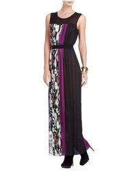 BCBGMAXAZRIA - Purple Cerise Pleated Color Block Dress - Lyst