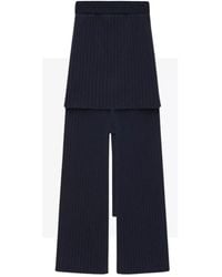 Loewe - Layered-skirt Flared-leg Mid-rise Wool Trousers - Lyst