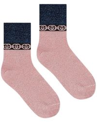 Gucci - Interlocking G Chain-trimmed Socks - Lyst