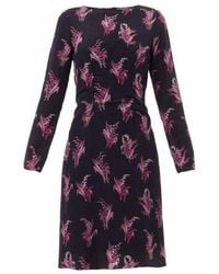 Nina Ricci - Floral Print Silk Dress - Lyst