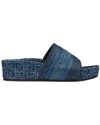 Dior Denim Oblique Dway Sandals - Blue