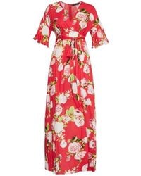BCBGMAXAZRIA - Floral-print Faux-wrap Maxi Dress - Lyst