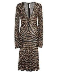 Naeem Khan - Sequin V-neck Fitted Cocktail Dress - Lyst