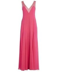 BCBGMAXAZRIA - Embellished Plunging V-neck Gown - Lyst