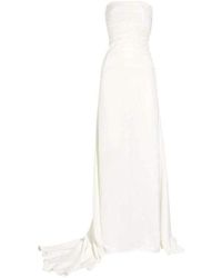 Valentino - Ivory Bow-back Strapless Silk Gown - Lyst