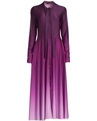 Oscar de la Renta - Long-sleeve Ombre Jersey Midi Dress - Lyst