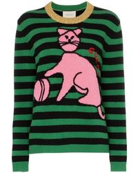 Gucci Cat Glasses Knit Sweater in Pink Lyst