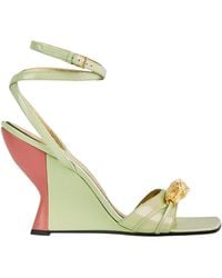Gucci - Two-toned Dora Wedge Sandals - Lyst