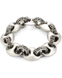 Gucci - Sterling Silver Interlocking G Marina Chain Bracelet - Lyst