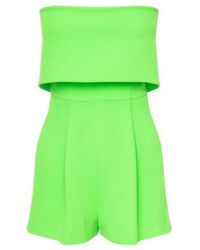 Alex Perry - Darby Overlay Crepe Strapless Romper - Lyst