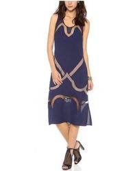 BCBGMAXAZRIA - Magdalena Silk Sheer Insert Dress - Lyst