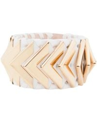 Balmain - Greta White Napa Leather Bracelet - Lyst