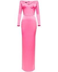 Alex Perry - Lane Satin Crepe Off Shoulder Gown - Lyst