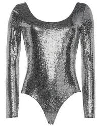 Gucci - Metallic Effect Bodysuit - Lyst