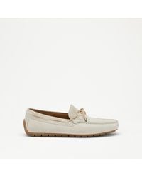 Russell & Bromley - Croyde & Cream Suede Lace Up Driver - Lyst