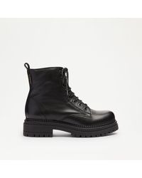 Russell & Bromley - Combat 8 Women's Black Eyelet Military Boot - Lyst