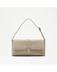 Russell & Bromley - Trophy Women's Gold Fabric Embellished Buckle Shoulder Bag - Lyst