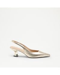 Russell & Bromley - Slingpoint Women's Silver Sling Back Point Pumps, Comfortable Gold, Nappa Leather - Lyst