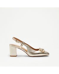 Russell & Bromley - Showtime Women's Gold Pearl Snaffle Trim Slingback - Lyst
