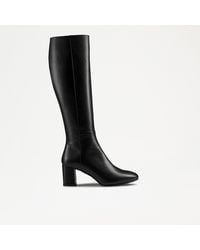 Russell & Bromley - Paris Women's Black Leather Block Heel Knee High Boots - Lyst