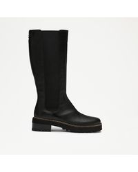 Russell & Bromley - Ritz Women's Glam Round Toe Chain Knee High Boots, Black, Leather - Lyst