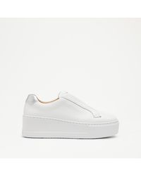 Russell & Bromley - Park Up Women's White Laceless Flatform Sneaker - Lyst