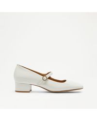 Russell & Bromley - Posey Women's White Patent Leather Metallic Square Toe Mary Jane Shoes - Lyst