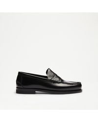 Russell & Bromley - Dartmouth Men's Black Leather Moccasin Saddle Loafers - Lyst